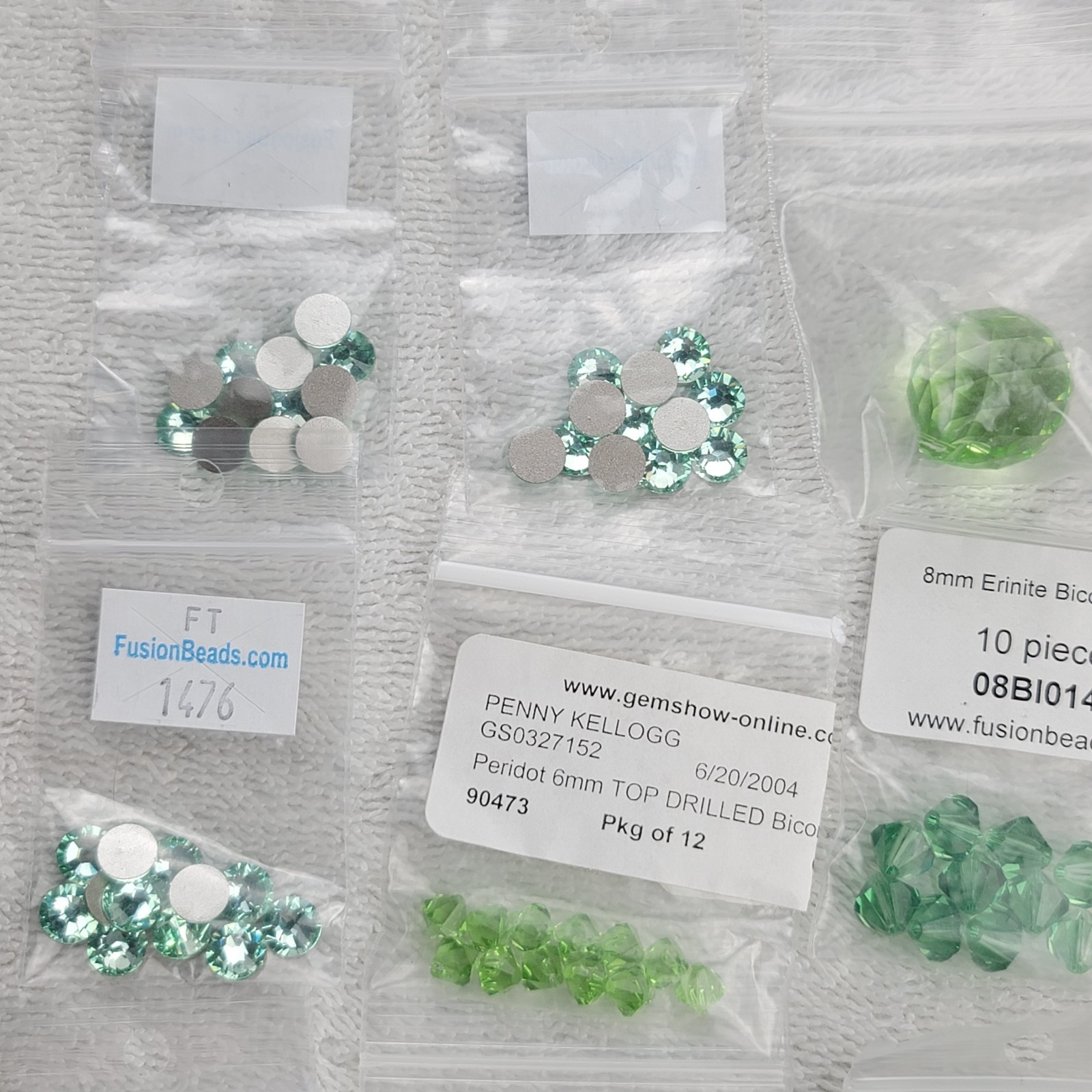 Swarovski Crystal Bead Lot Green Emerald Erinite Bicone Cube Pendant Mixed Qty