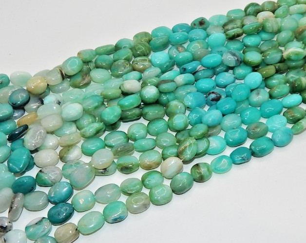 Peruvian Opal mixed Round and Oval beads (vary from 12mm x 9mm to 9mm x 7mm)