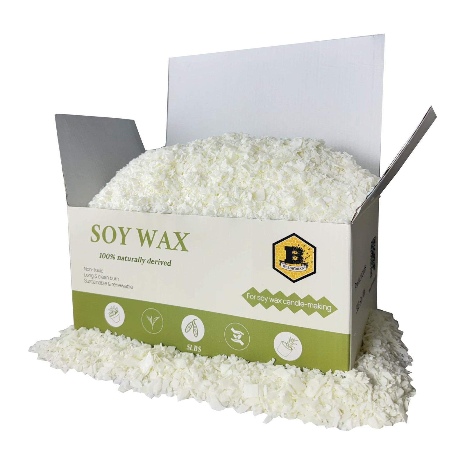 Soy Wax | 5lbs Natural Soy Wax Flakes | Bulk 5lbs Soy Wax for DIY Candle Making