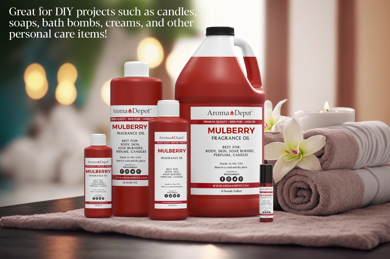 Mulberry Fragrance Oil for Body, Candles, Soaps, Lotions, Incense, & Diffusers