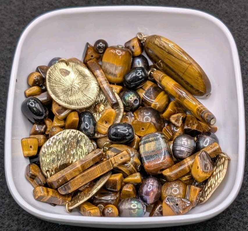 5oz Mystery Bead Soup Bag: Mix Loose Craft Jewelry 🤎🤍🩶💛
