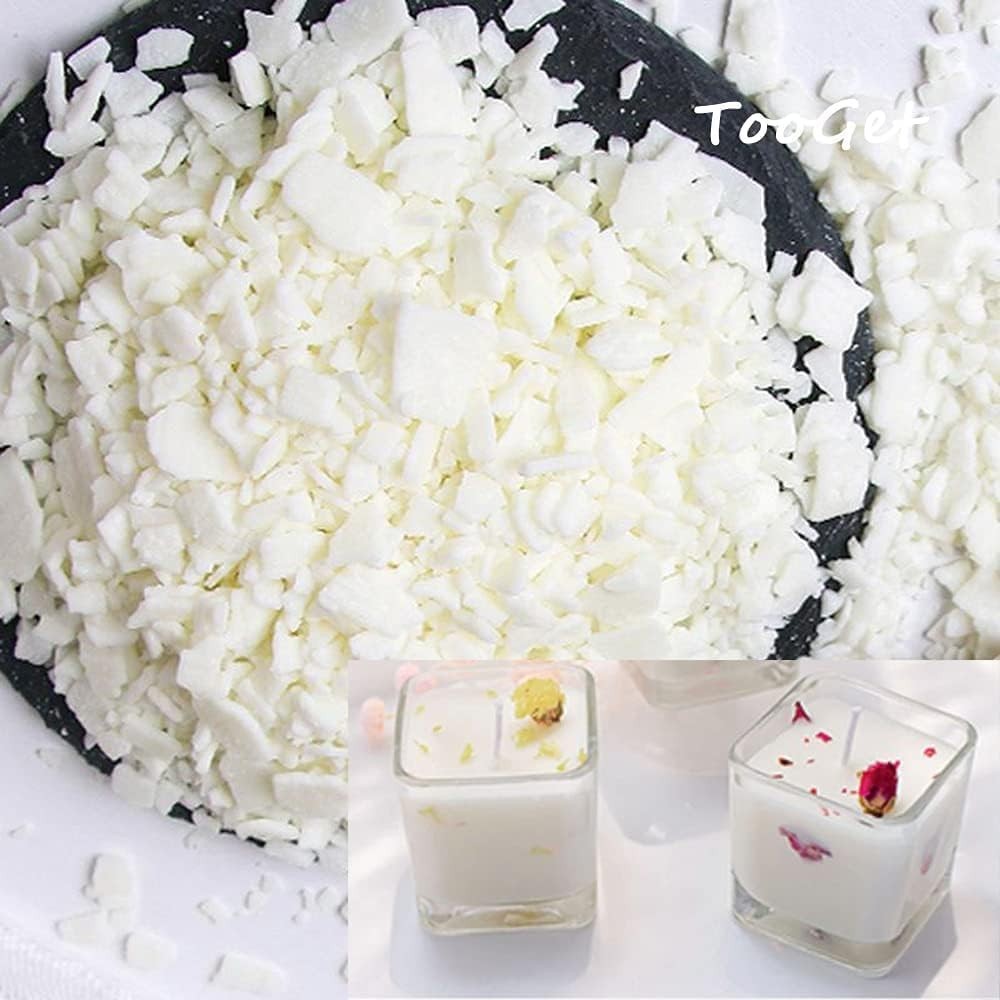 Pure White Soy Wax Flakes, 100% Natural Soy Wax Bulk for Candle Making DIY, …