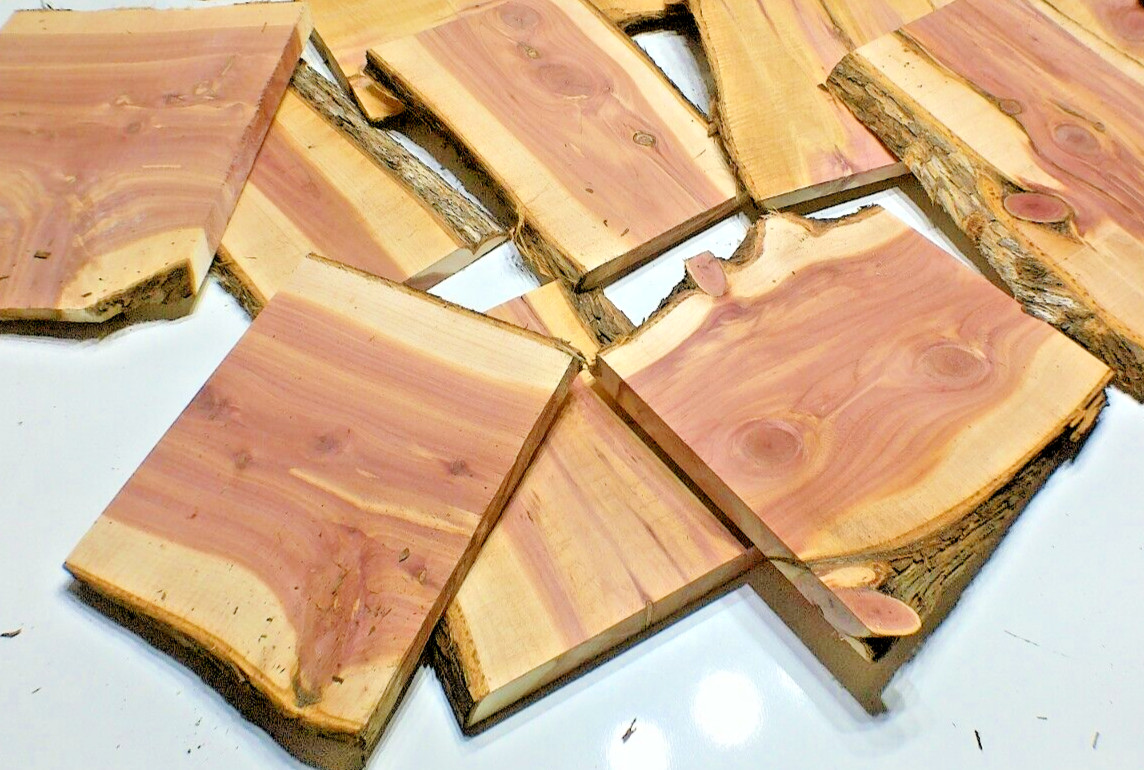 RED AROMATIC CEDAR Milled Dried Live Edge SLABs 1in Thick 10 Pounds Ships Free!