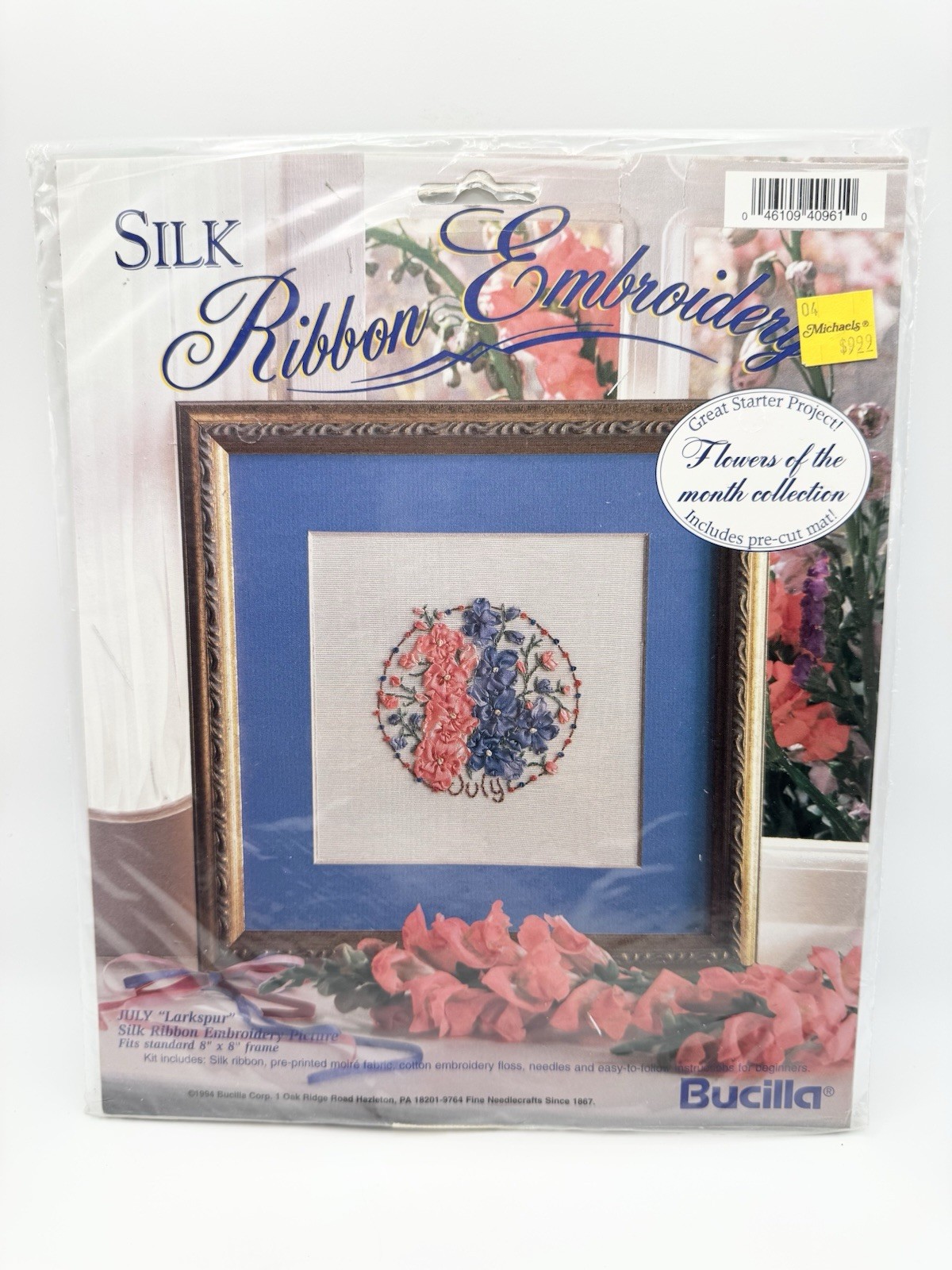Bucilla Flowers of the Month Silk Ribbon Embroidery Kit (Choose 1 Month $7 Each)