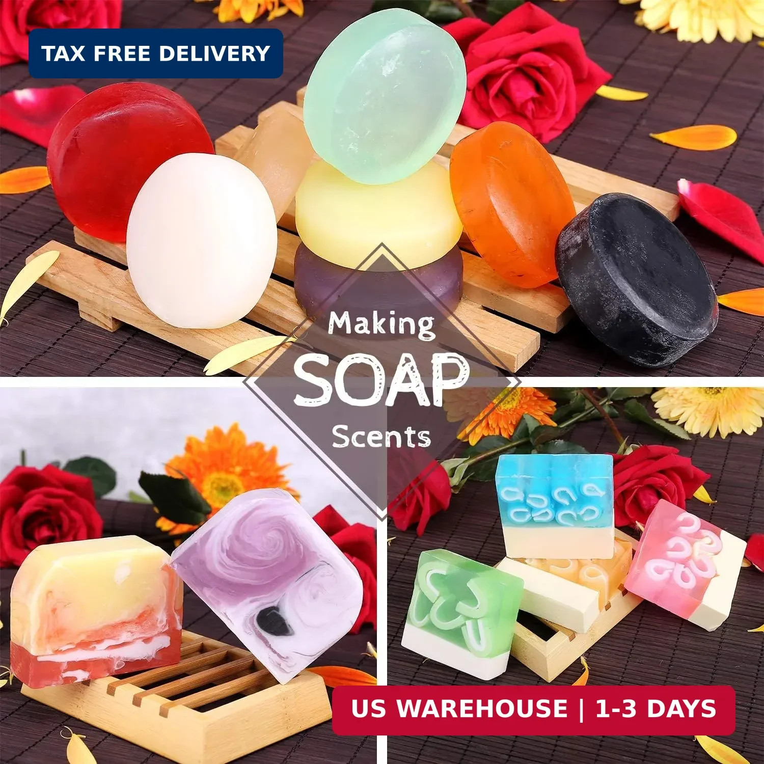 Soap Fragrance Oil – 12 Liquid Soap Scents Set for Bath Bomb Making, Soap Making
