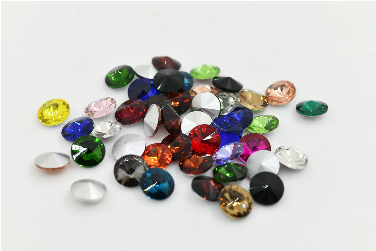 glue on bulk Rivoli Strass Pointback Rhinestones Round stone for Jewelry Making