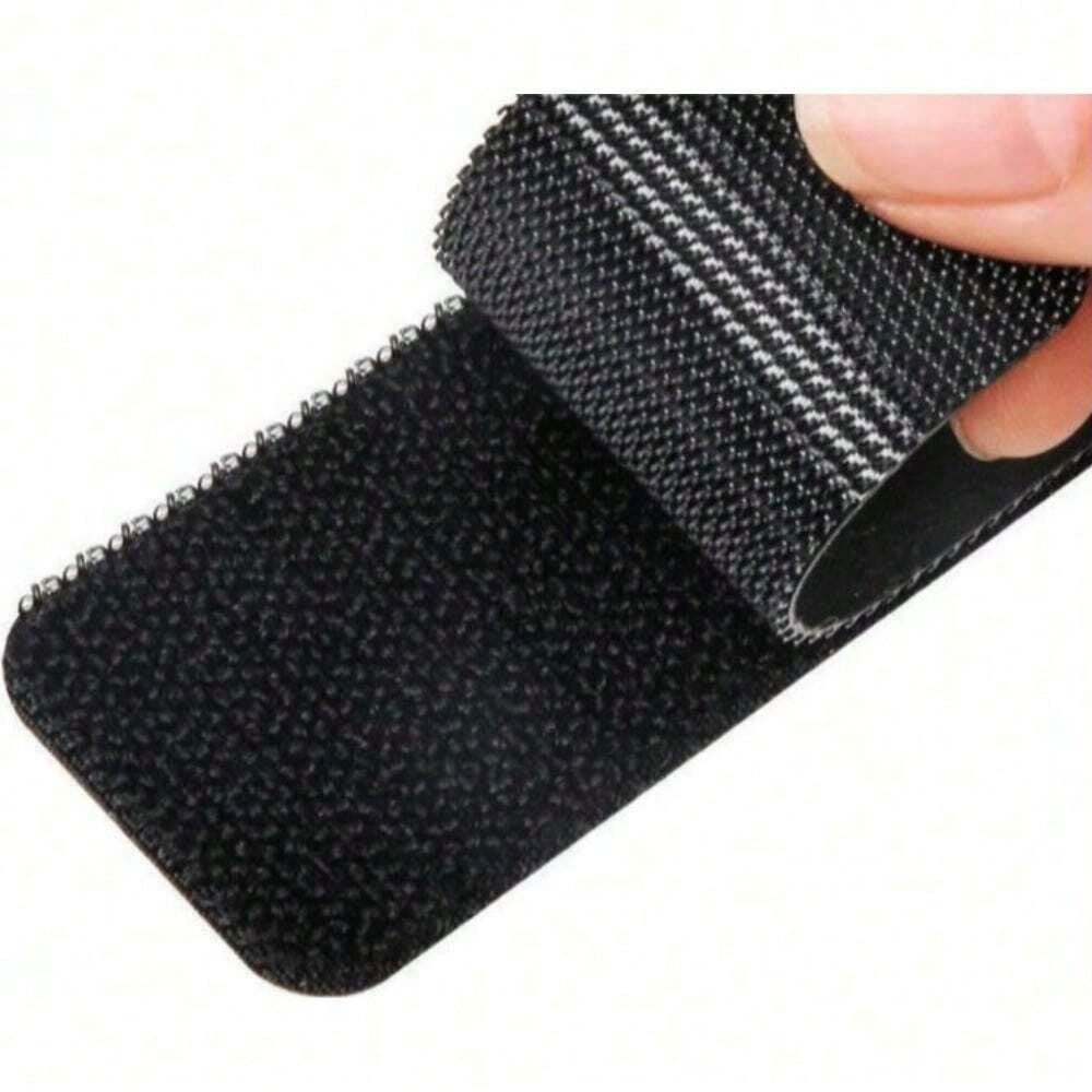 30Pcs Self Adhesive Hook Loop Strips Black Heavy Duty Sticky Back Tape Fastener