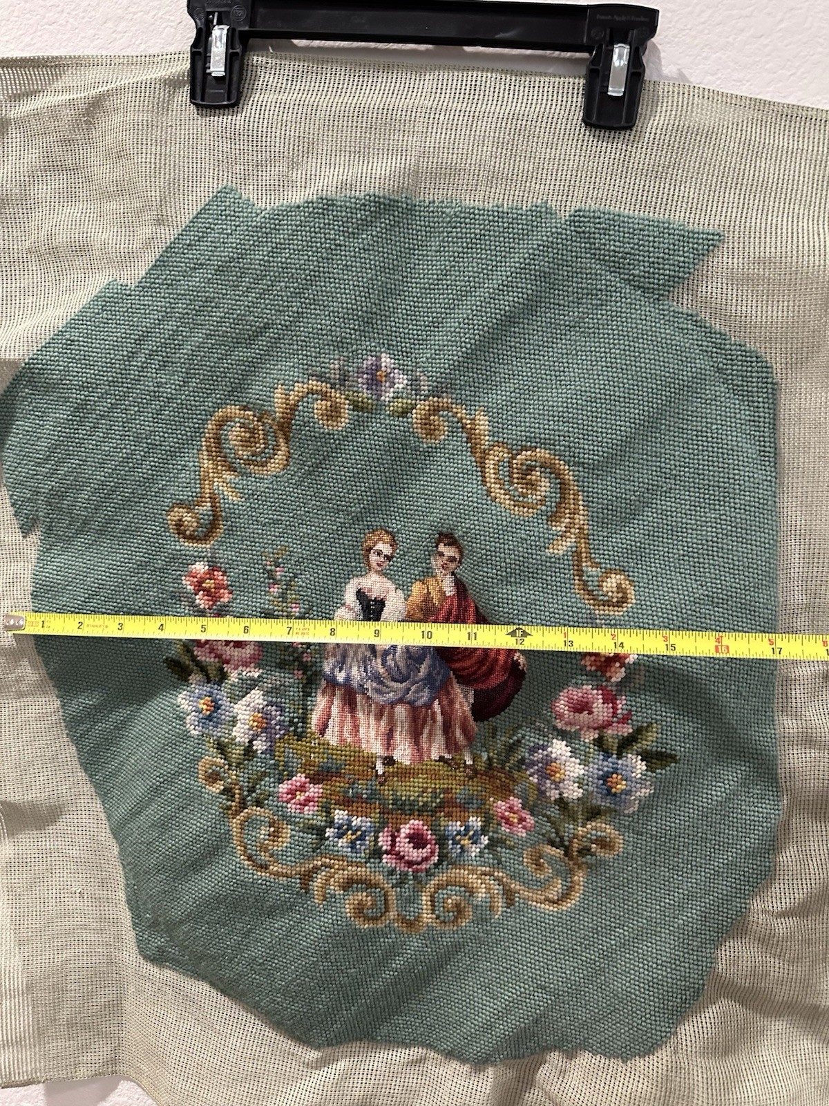 Jolles Austria Tram petit Needlepoint Tapestry Victorian Couple Blue floral