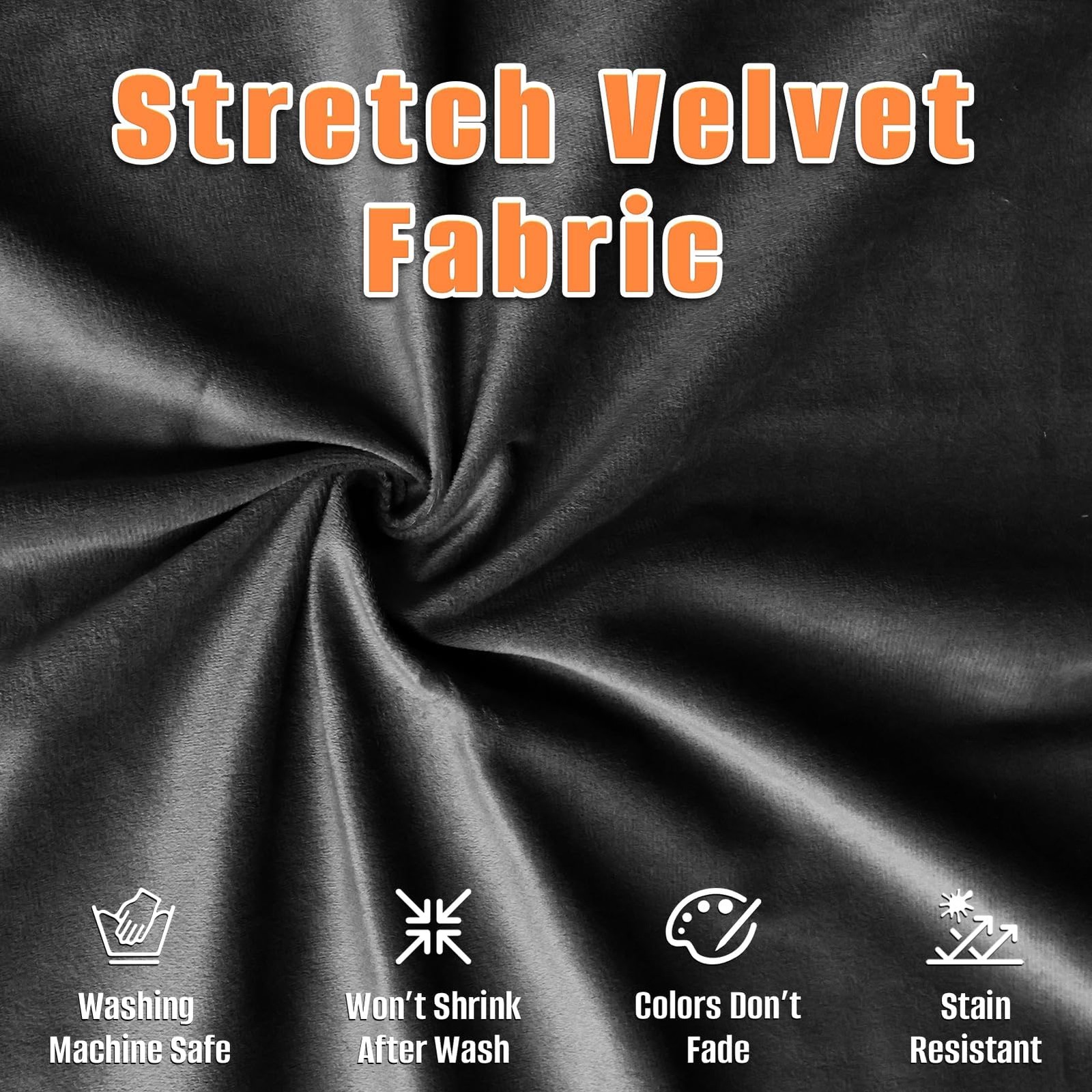 Velvet Fabric Soft Wrinkle Resistant Upholstery Apparel 60” x 80” Black
