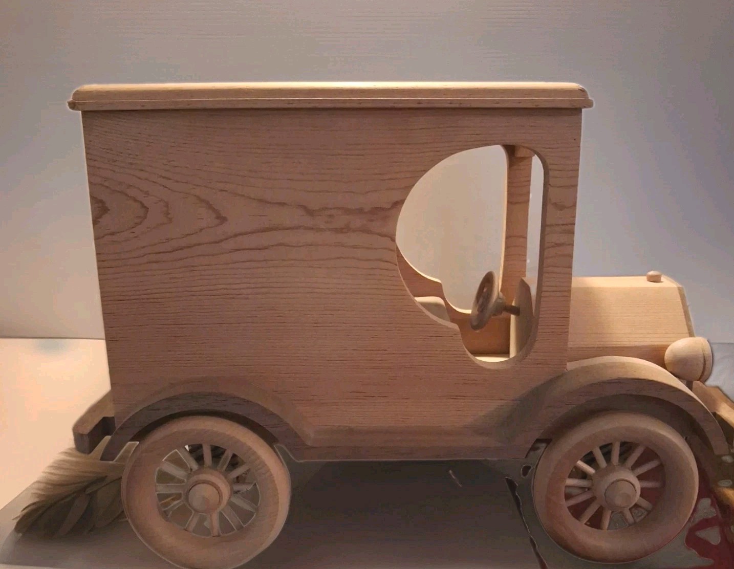 Wood Art Model T Delivery Van Handcrafted Light Unfinished Wood Unique Decor