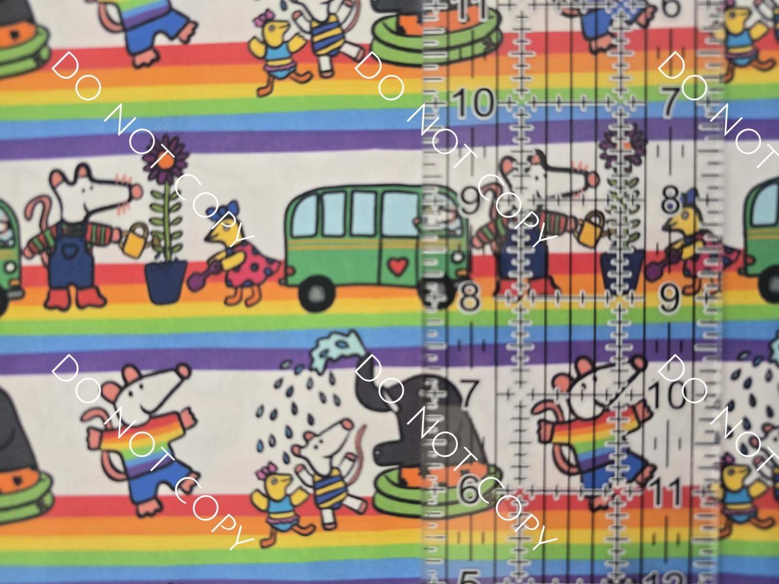 Custom 100% Cotton Woven Fabric Maisy Mouse Tv Show by the 1/4 Yard 9×56