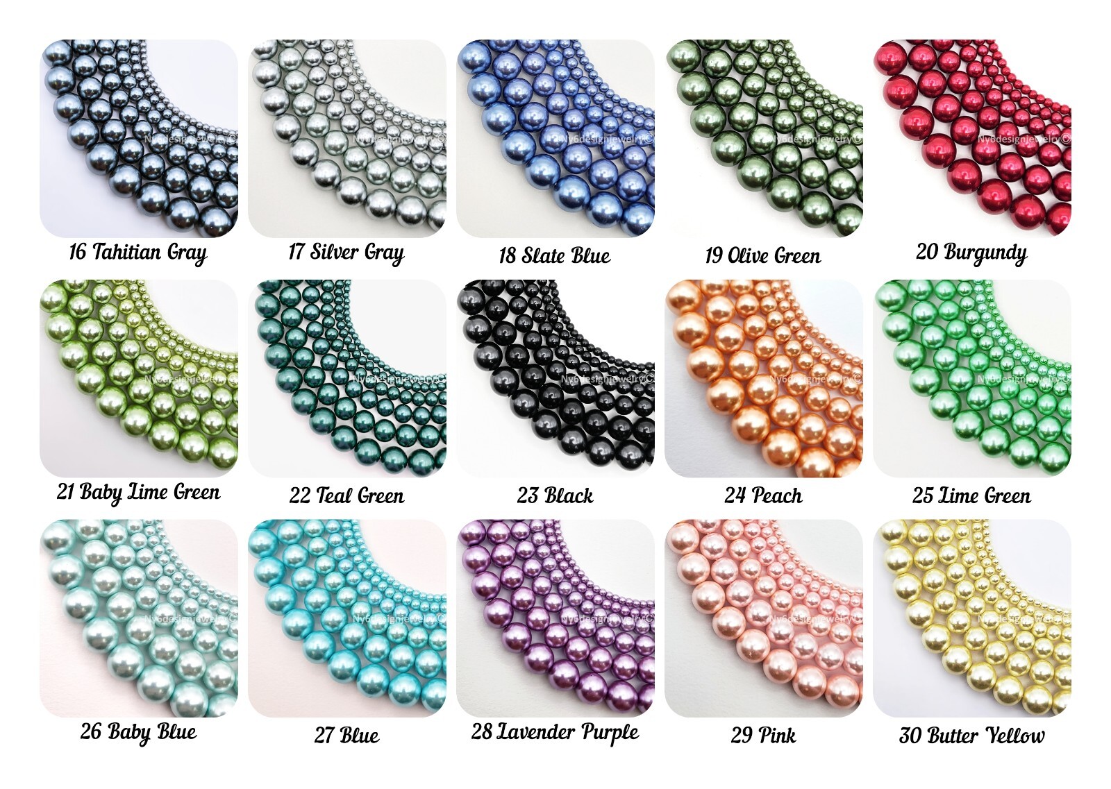 High Quality Glass Pearl Round Spacer Loose Beads 3mm 4mm 6mm 8mm 10mm 12mm 15″
