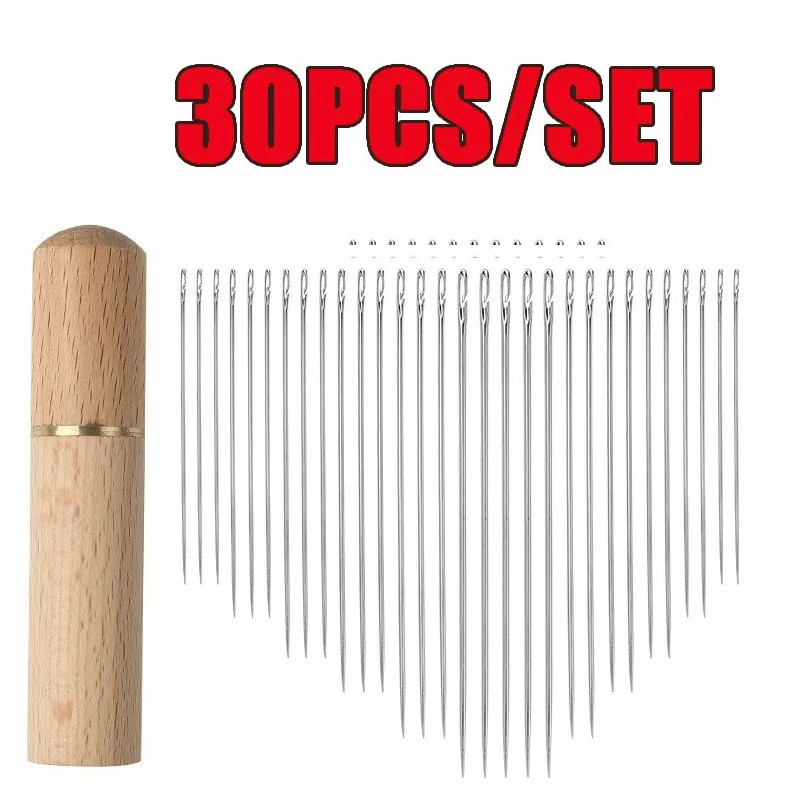 30pcs Self-Threading Sewing Needles: Easy Thread Stainless Steel Hand Needles