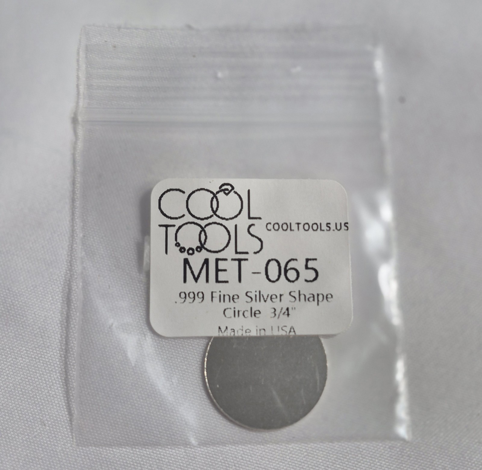 Cool Tools .999 Fine Silver Shape – Circle 3/4 USA 4G