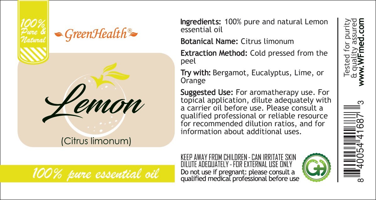 1 fl oz Lemon Essential Oil (100% Pure & Natural) – GreenHealth