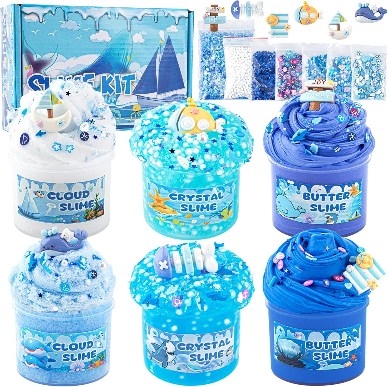 6Pack Cloud Slime Kit Girls Ages 8-12 Party Bag Stuffer Birthday Gift