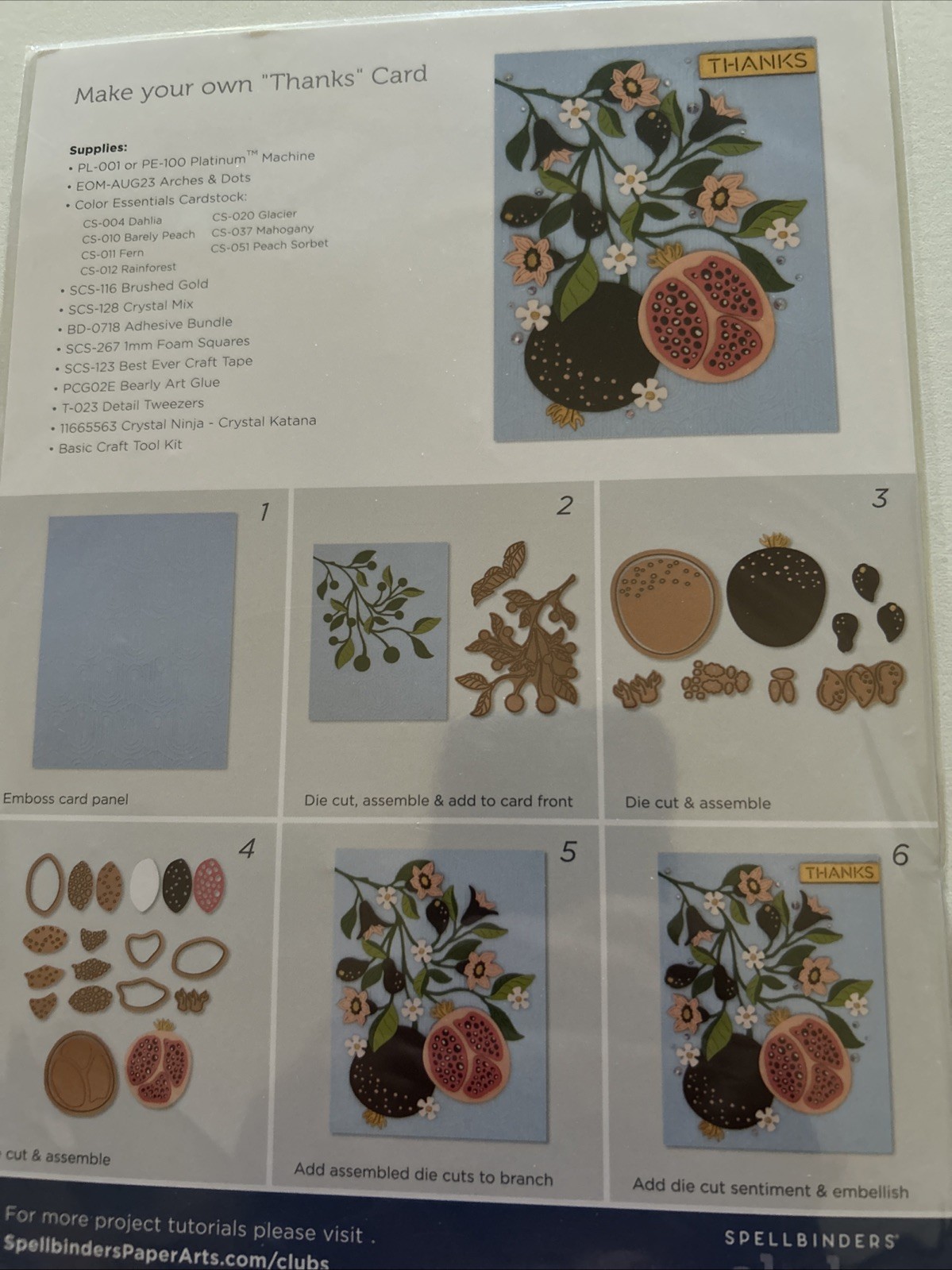NEW Spellbinders Large Die Of The Month Aug 2023 BLOOMING POMEGRANATE