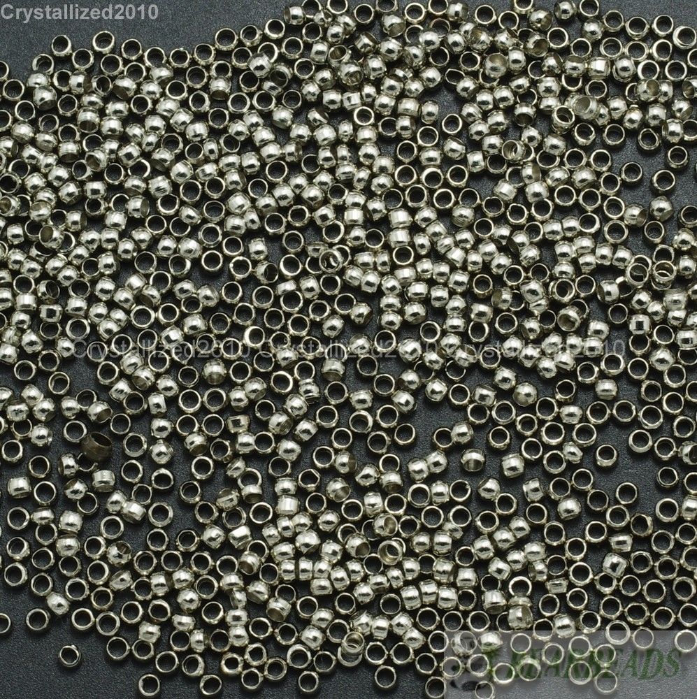 Silver Gold Pewter Bronze Copper Rondelle Crimp End Jewelry Finding Spacer Beads