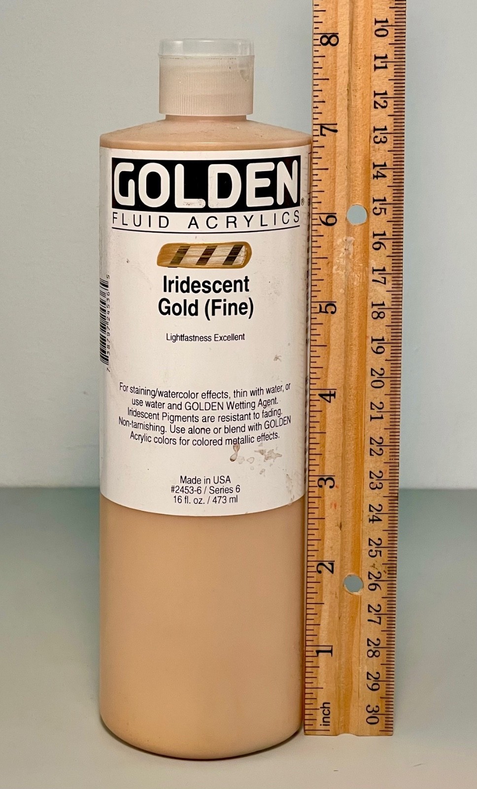 New Golden Fluid Acrylics Iridescent Gold (Fine) 16 0z Lightfastness Excellent