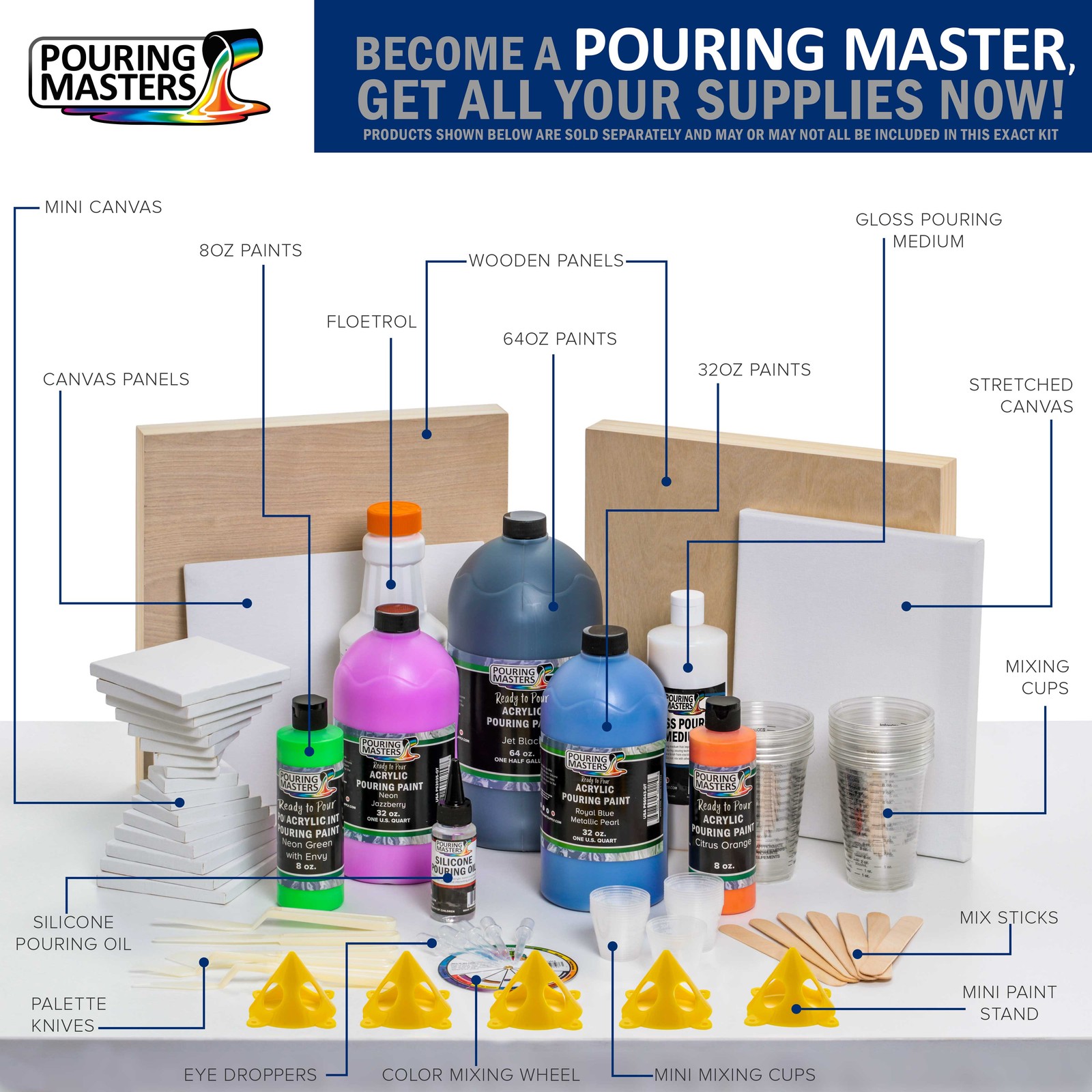 Pouring Masters Navy Blue 32-Ounce (Quart) Water-Based Acrylic Pouring Paint