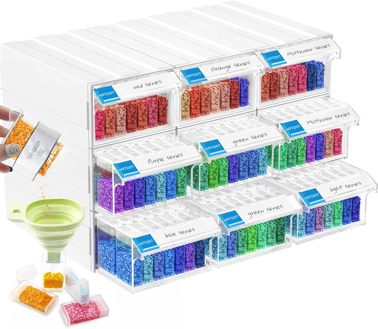 64-Jar Storage Box – Portable Organizer for Diamond Art Tools & Accessories