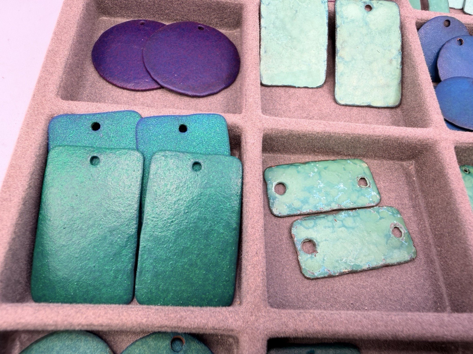 125+ Pcs Vintage Artisan Metal Enamel Pendants Charms Craft Findings Purple Blue