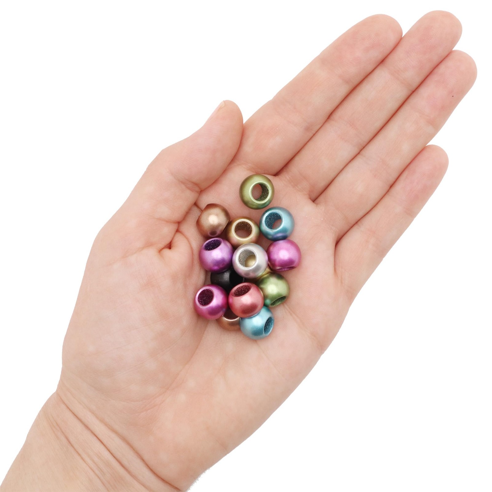 100 Acrylic Large Hole Beads for Crafts 10mm x 12mm Acrylic Barrel Beads with…
