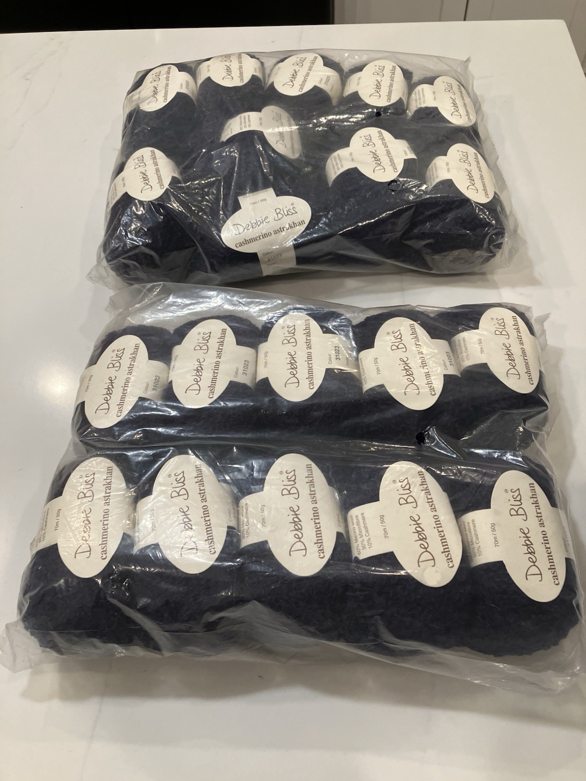 21 Skeins Luxury Debbie Bliss Cashmerino Astrakhan Yarn Navy Blue 31023