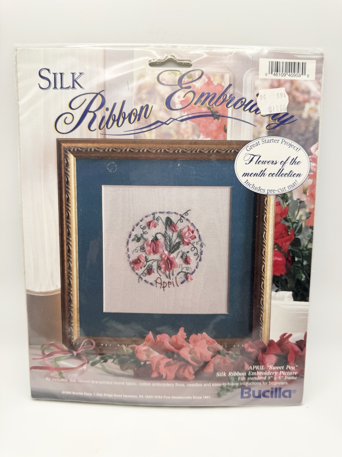 Bucilla Flowers of the Month Silk Ribbon Embroidery Kit (Choose 1 Month $7 Each)