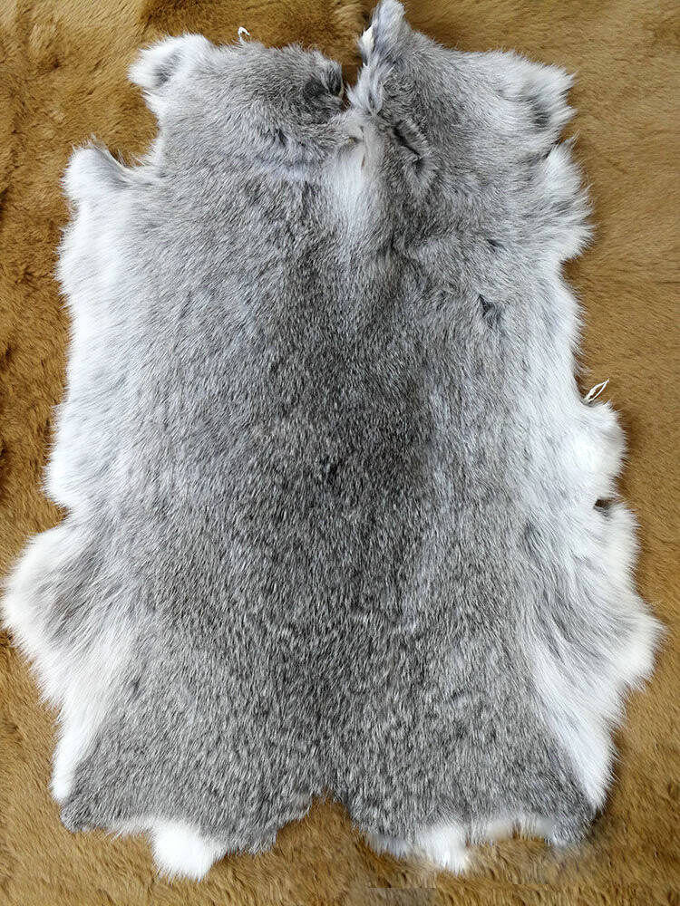 High Quality Soft Natural Gray Rabbit Skin Pelt Real Fur Craft Decro 8-14” US