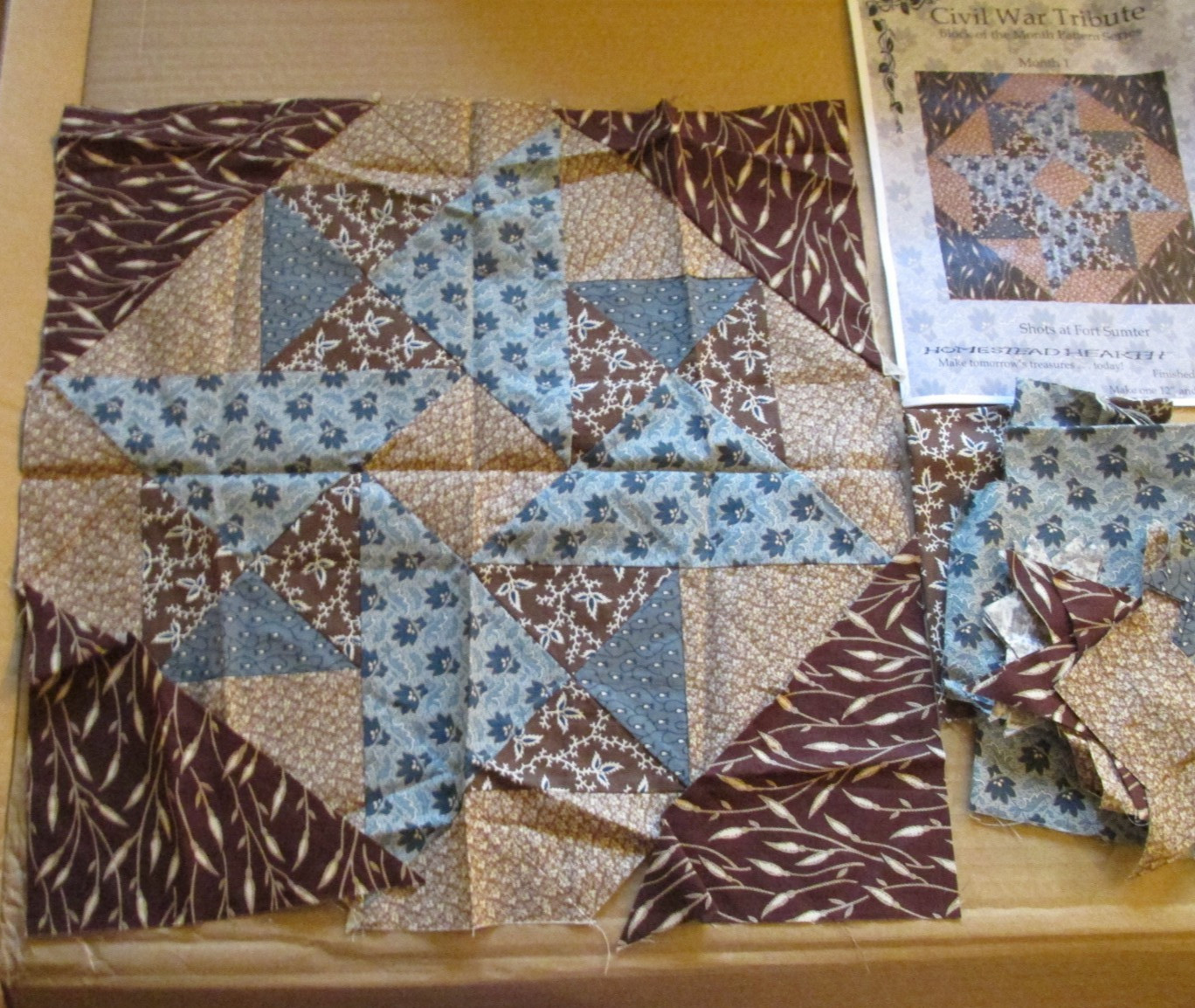 Homestead Hearth Civil War Tribute Quilt Block of Month Kit #1 Shots Fort Sumter