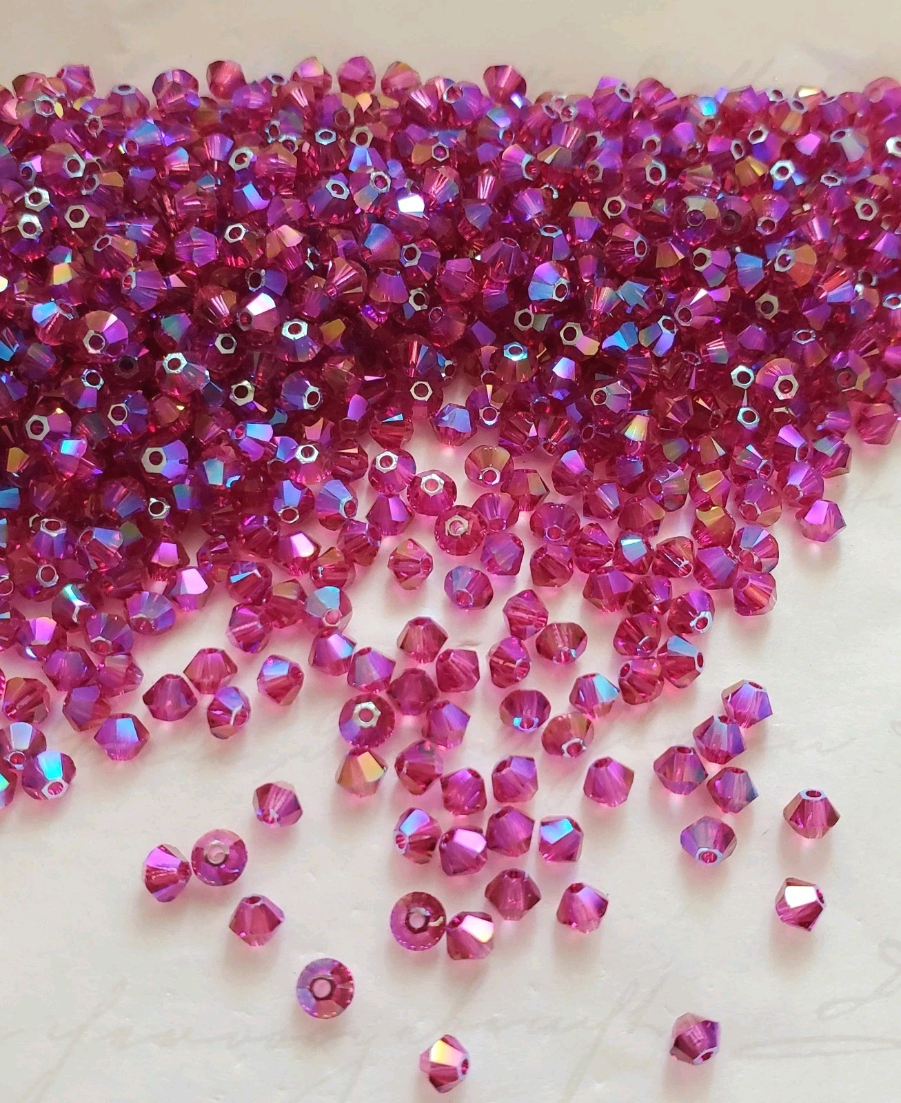Swarovski 5328 3mm bicone beads Fuchsia Shimmer 2X (36pcs)