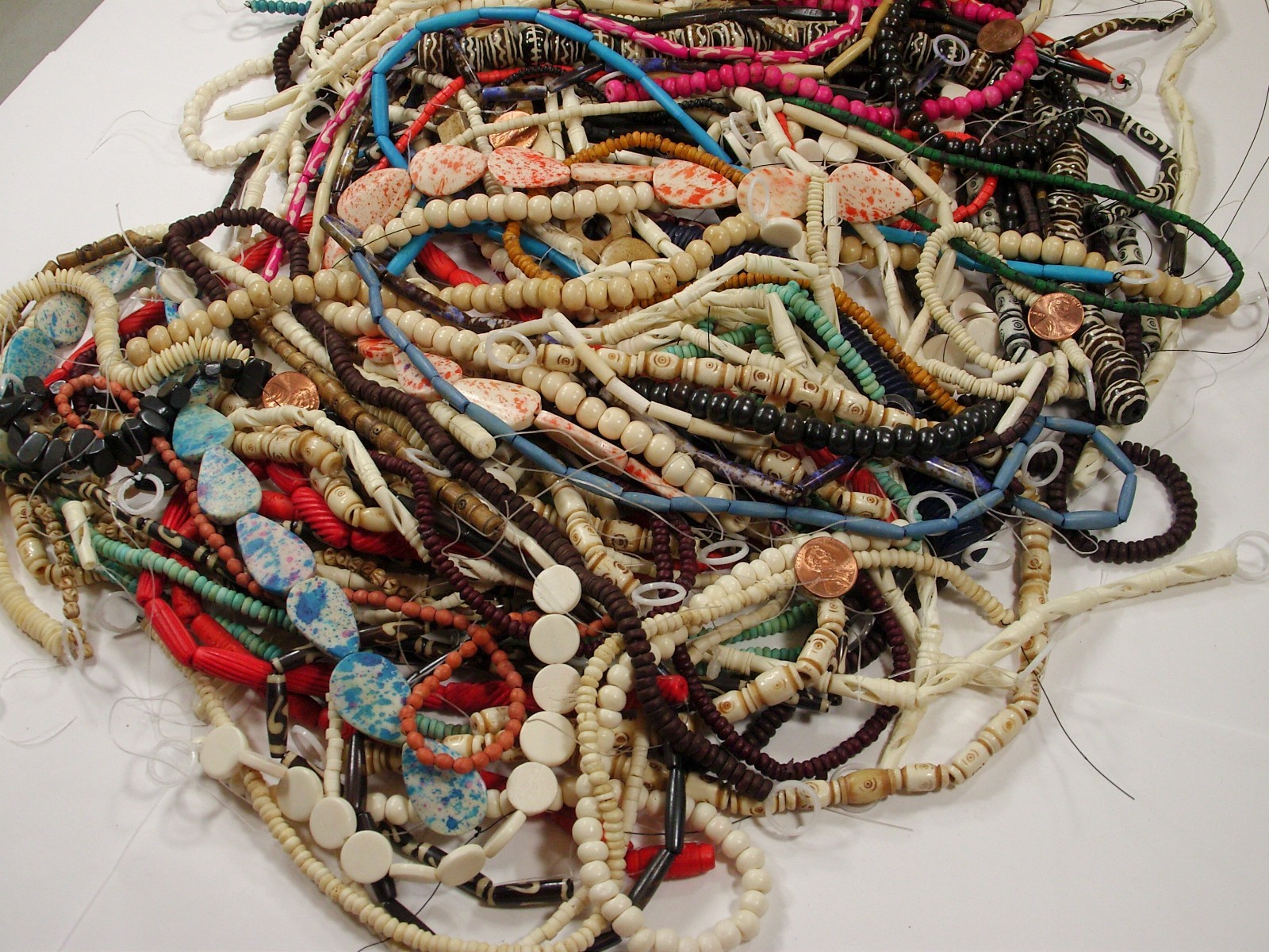 5 LBS Assorted Shapes and Sizes India Handmade Water Buffalo Bone Beads (EK-8) ⭐