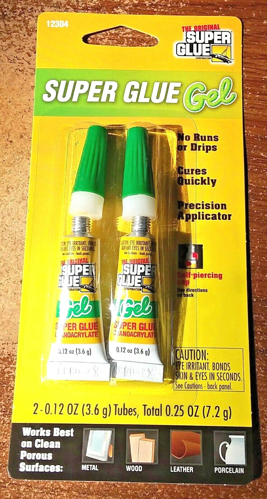 ☆ BEST DEAL ☆ ORIGINAL SUPER GLUE GEL 2 ☆ BIG ☆ TUBES. EACH .12 OZ. (3.6 GRAMS)