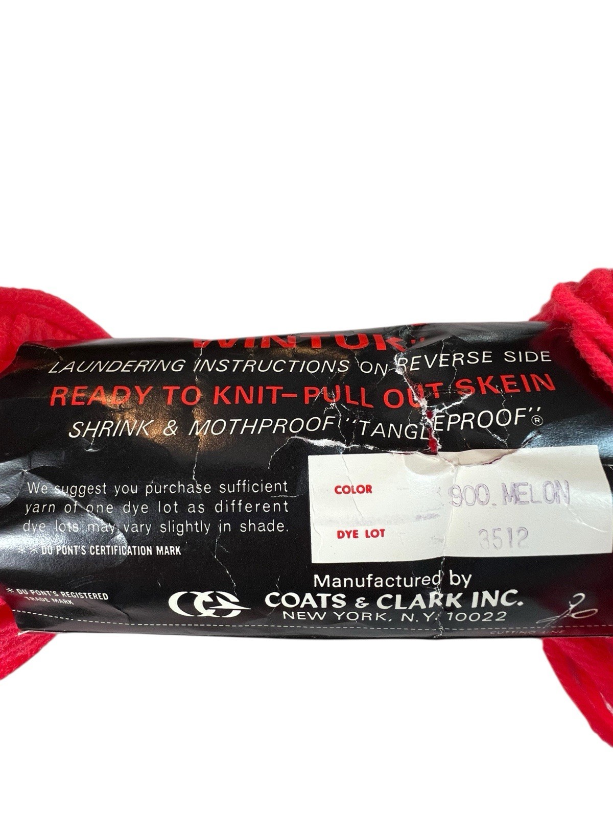 Vintage Red Heart Wintuk Orlon Acrylic Yarn – 1 Skein Color Melon #900