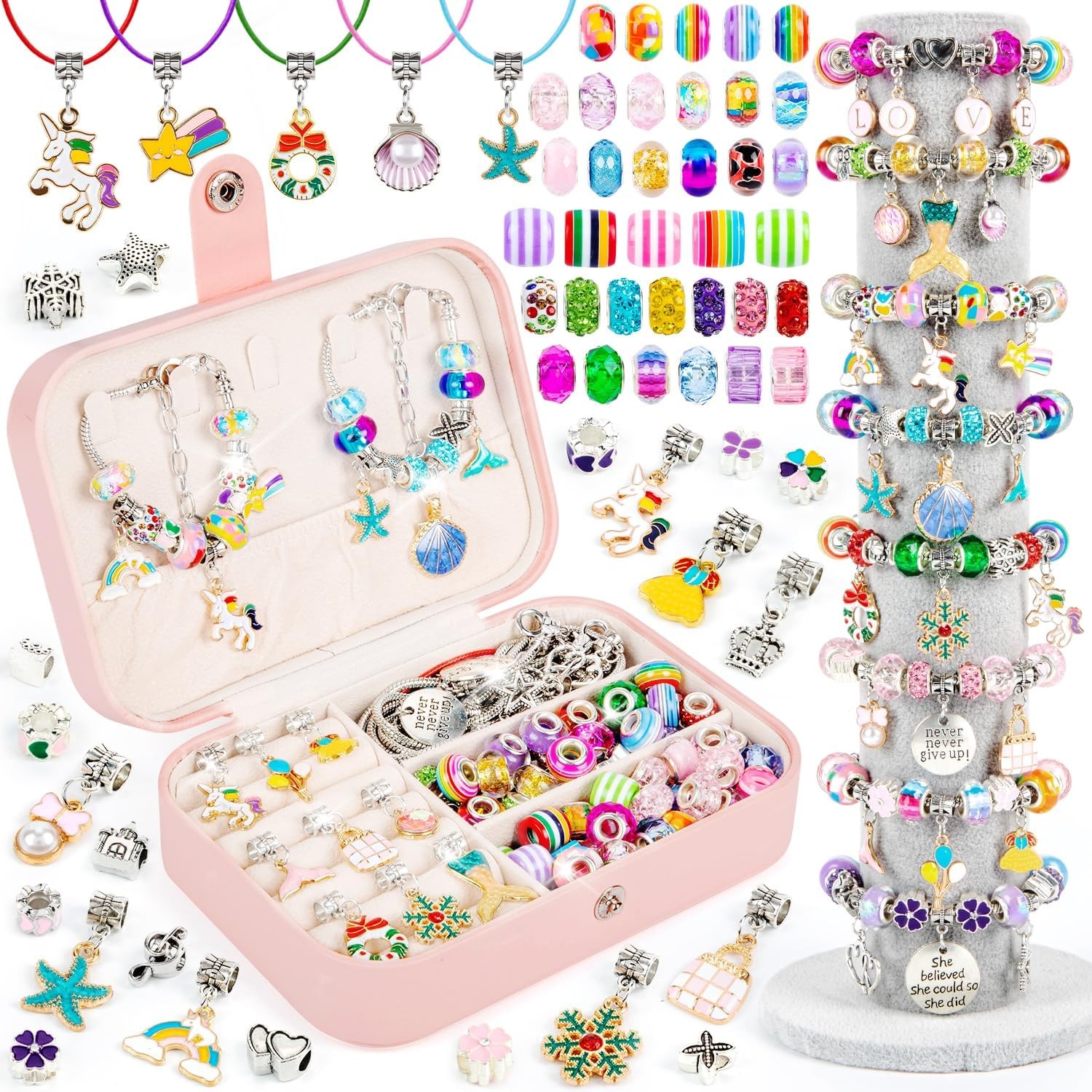 Kit para Hacer Pulseras con Dijes para Niñas, Manualidades DIY