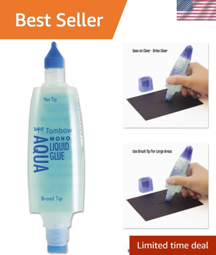 MONO Aqua Liquid Glue, 1.69 Ounce, 1-Pack. Dual Tip Dispenser for Precise to …