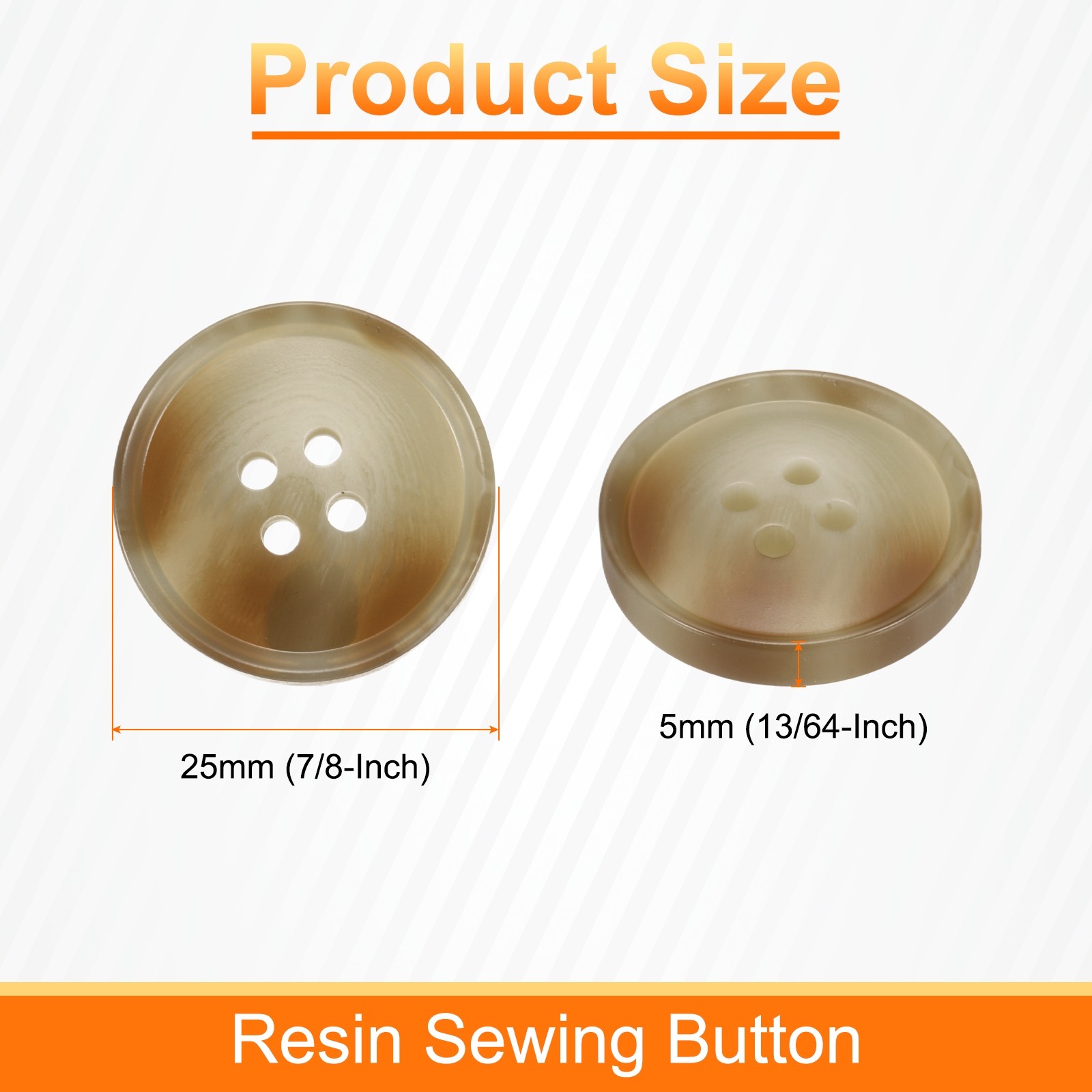 10pcs Resin Sewing Button 25mm 1″ 4 Holes Round Coat Buttons 7# Beige