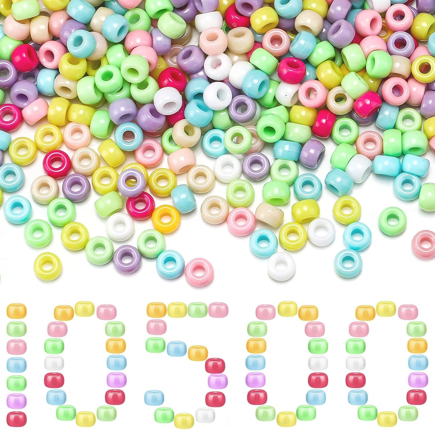 Bulk Plastic Beads for Jewelry Making – Assorted Colors