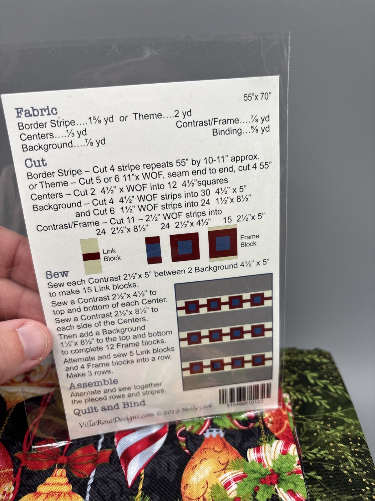 Quilt Kit – Villa Rosa Designs Link Up 55” X 70” Christmas Holiday Quilt