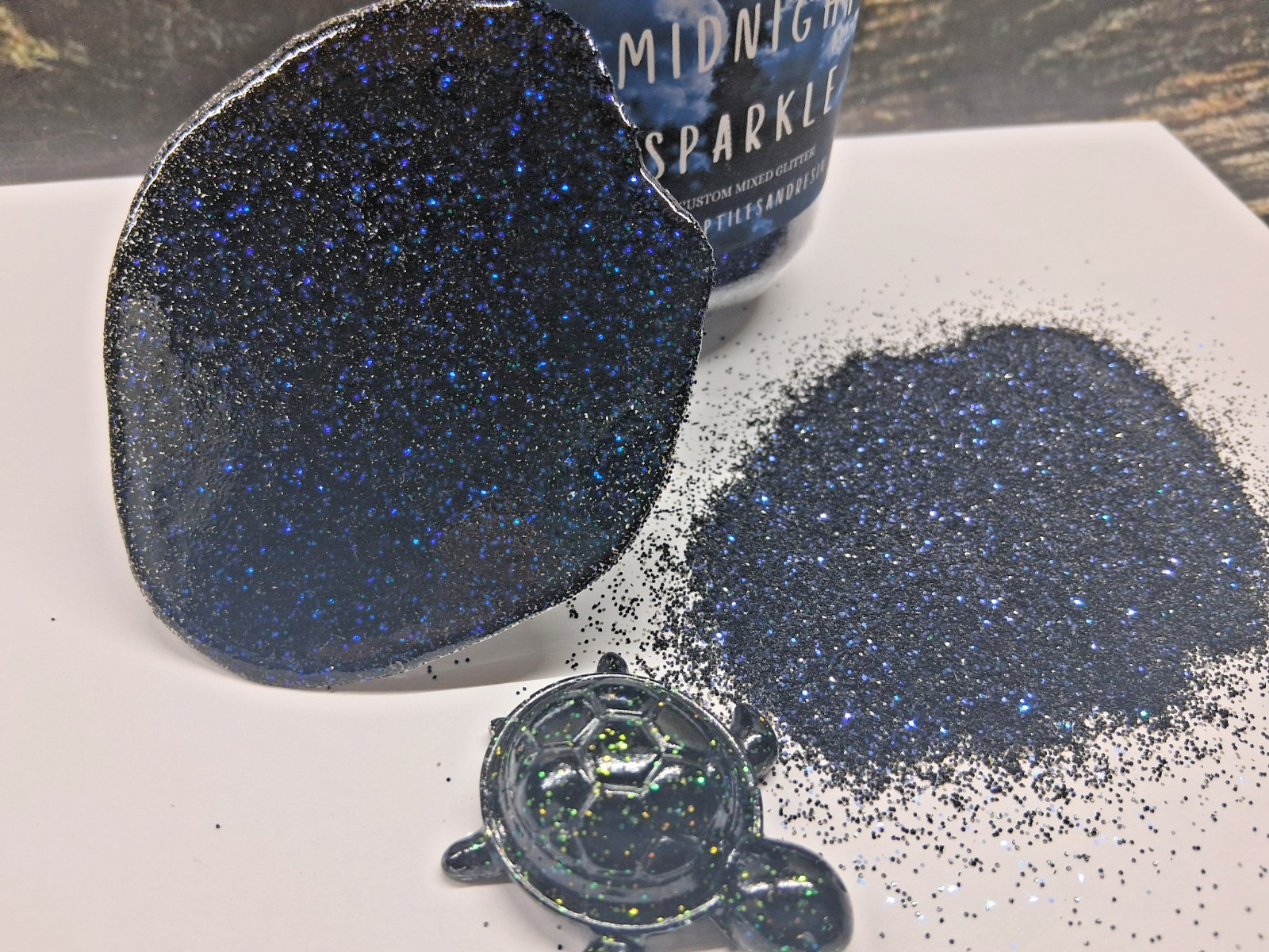 Midnight sparkle fine Glitter Mix (2oz) by ReptilesAndResin glitter