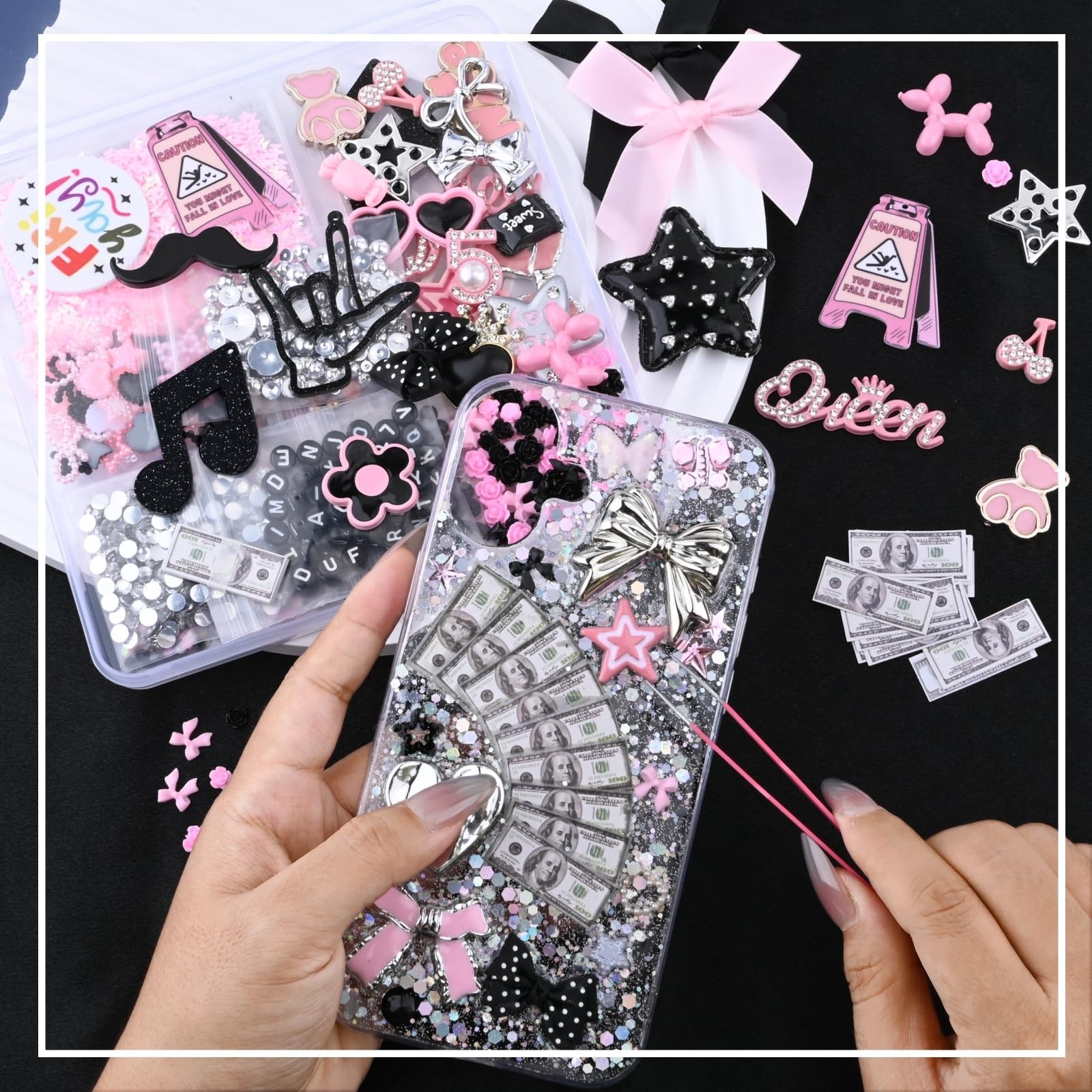 1600Pcs Junk Phone Case Charms Kit,DIY Phone case Decorations with Assortment…