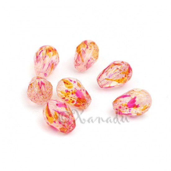 Blue Pink 11mm Beads Lake Blue Faceted Teardrop Glass Beads G9644 -10, 20, 50PCs