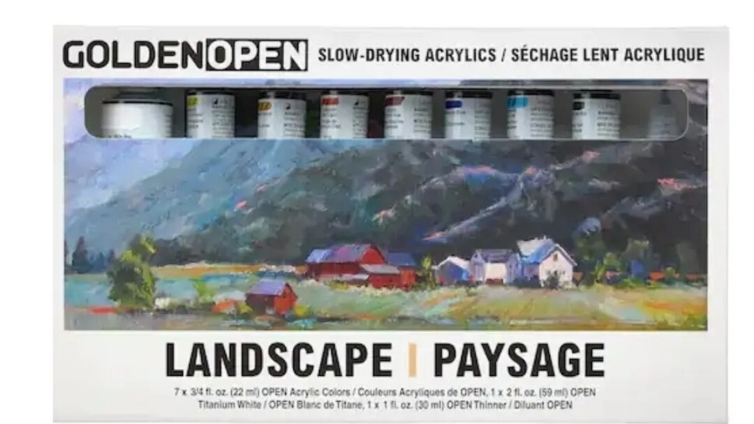 SLOW-DRYING SET Open Acrylic 🎨 Landscape Color Set Of 8 GOLDEN ARTIST COLORS