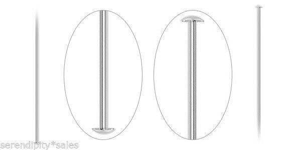 144 Silver Plated Brass HEADPINS 2 inch 2″ 21 gauge No Lead No Nickel Head Pins