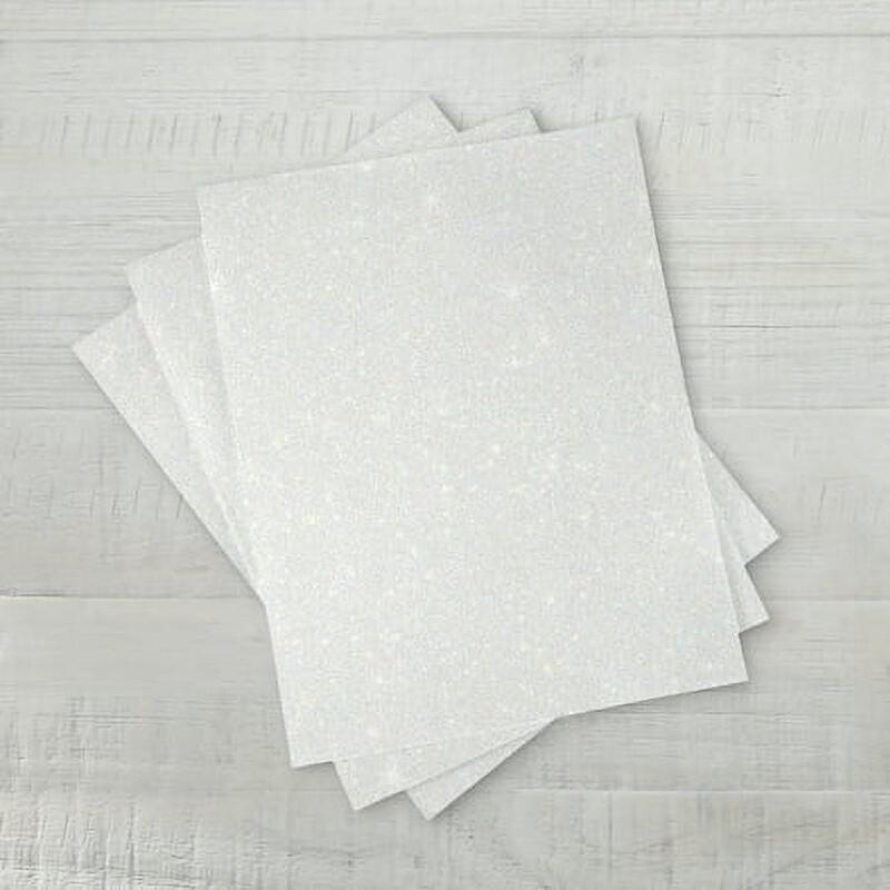 White Glitter Card Stock 104 lb 10 Sheets Premium Quality Crafting Printing New