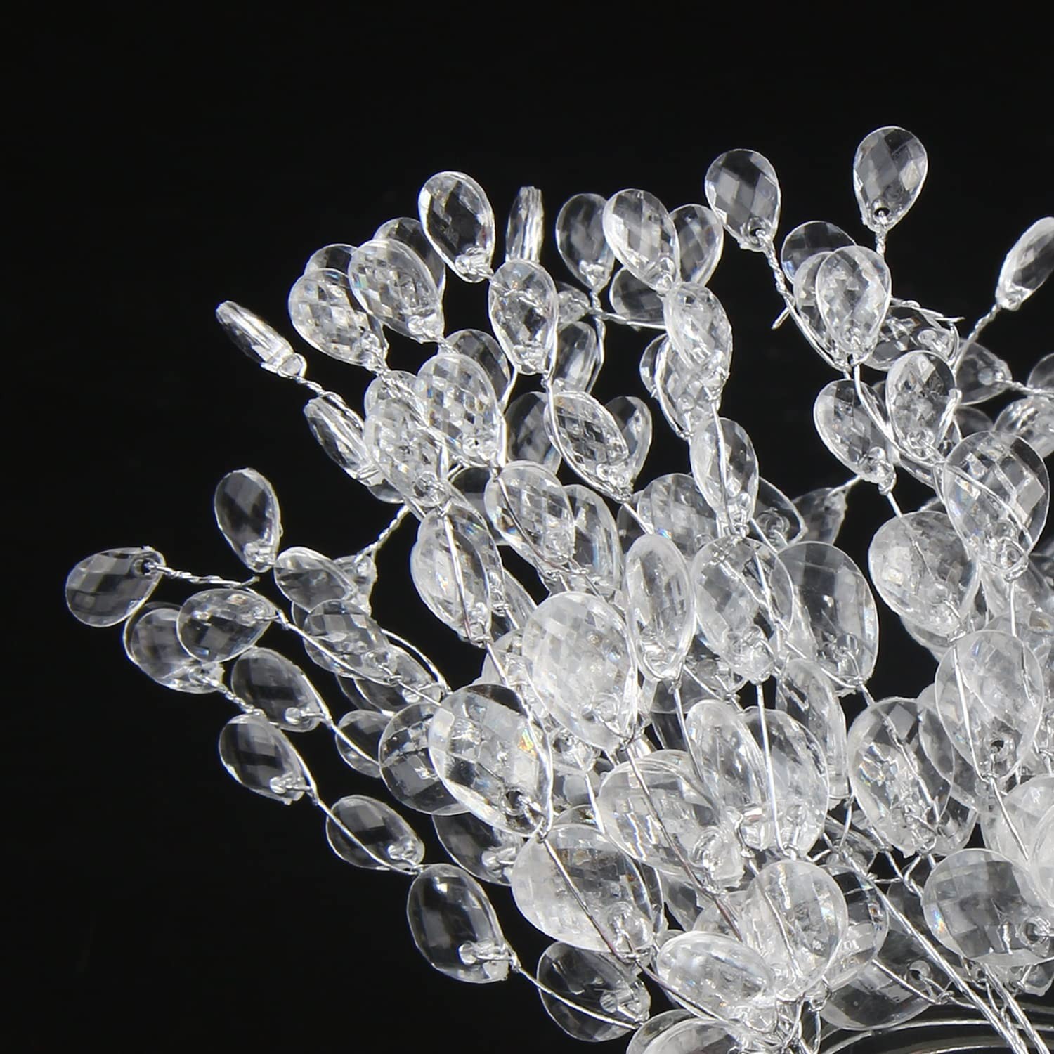 FOIMAS 50pcs Acrylic Bead Drop Stems Flower Bouquet Crystal Bud Branches Flow…