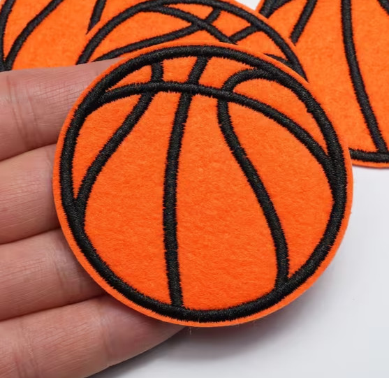 Basketball Embroidery iron on Patch 2+1/2 inch FREE SHIPPING