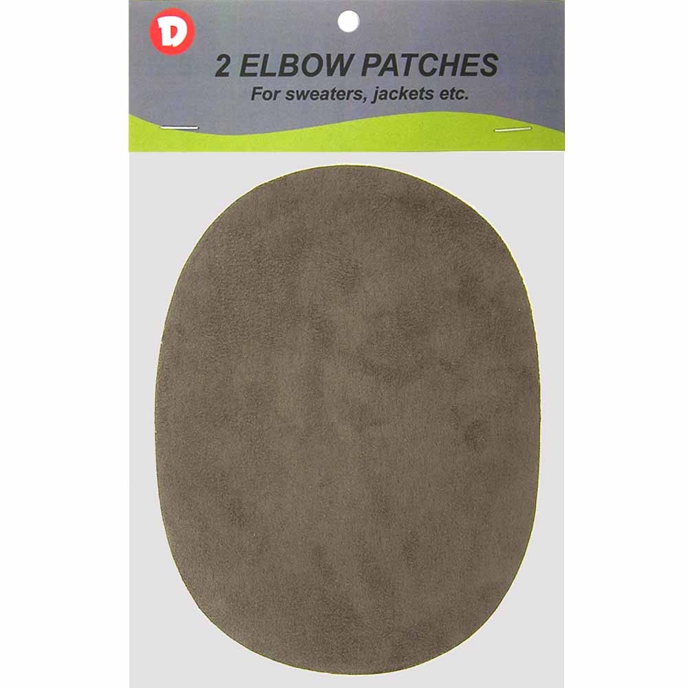 Two Faux-Suede Iron-On Elbow Patches 4.5 x 5.75 in – Grey Antique