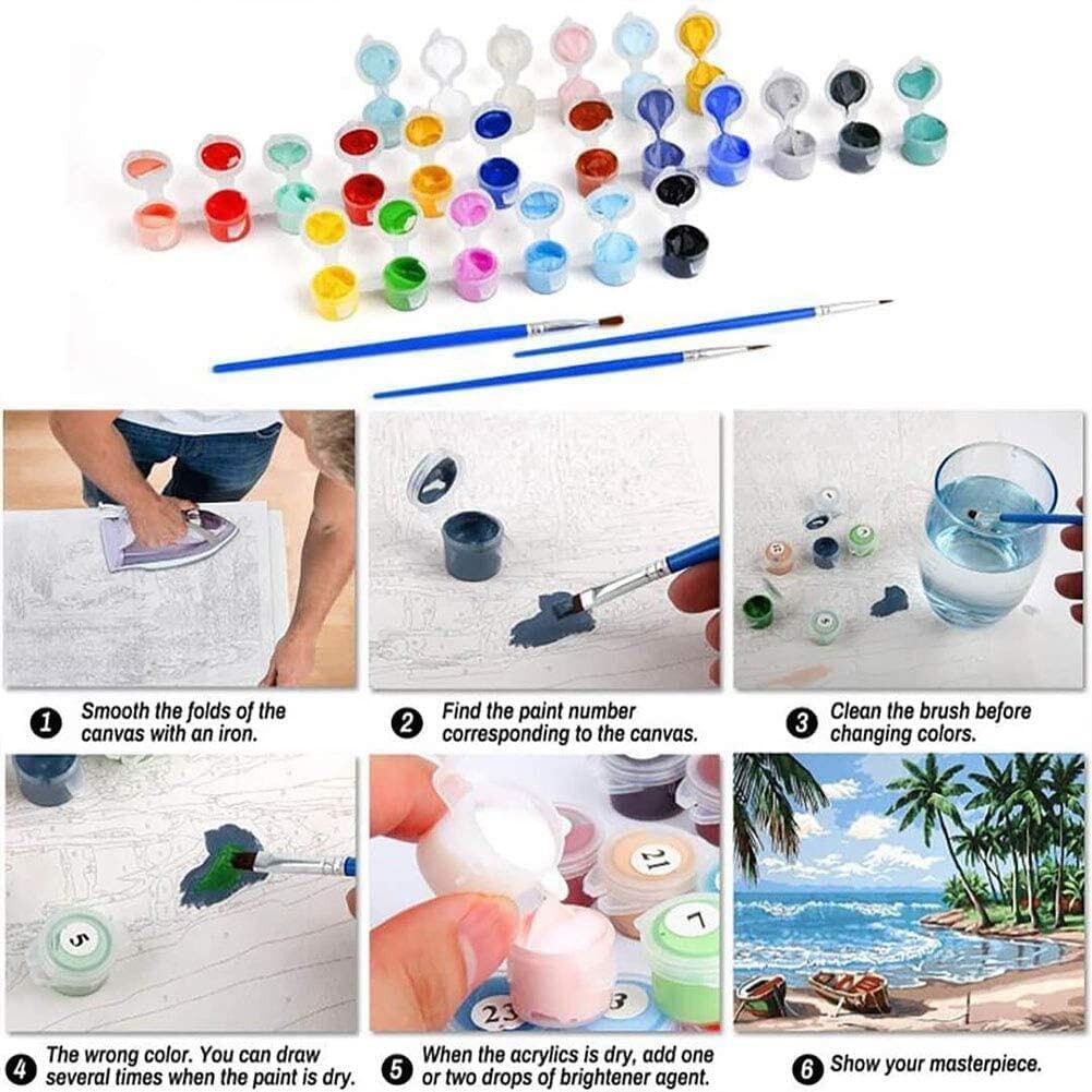 Landscape Paint by Numbers Kit for Adults-Mountain Adult Paint by Number Kits on